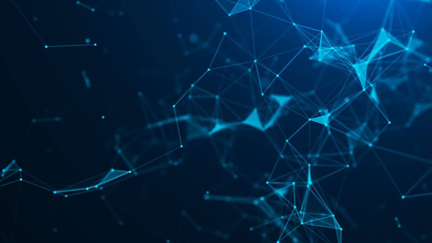 Deep blue network of connected points and lines